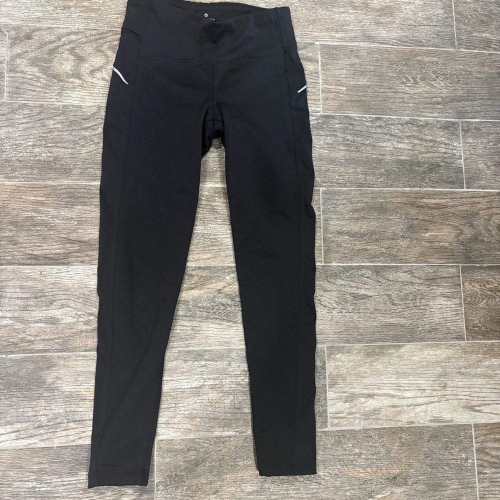 Athleta Fleece Leggings Black Sz S Athleisure Sporty Warm